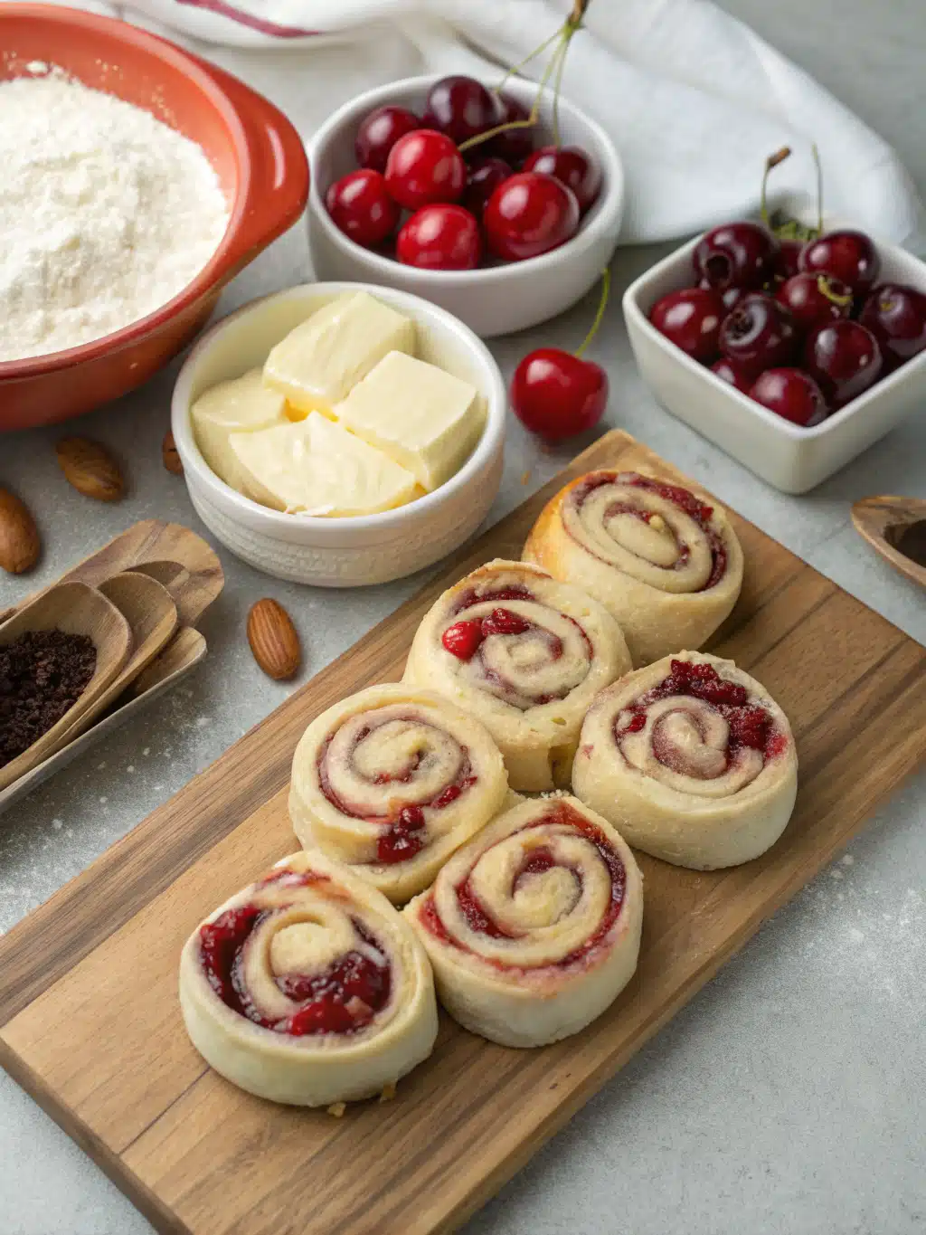 Cherry Pie Rolls with Pie Crumb Topping Recipe 2 Cherry Pie Rolls with Pie Crumb Topping Recipe