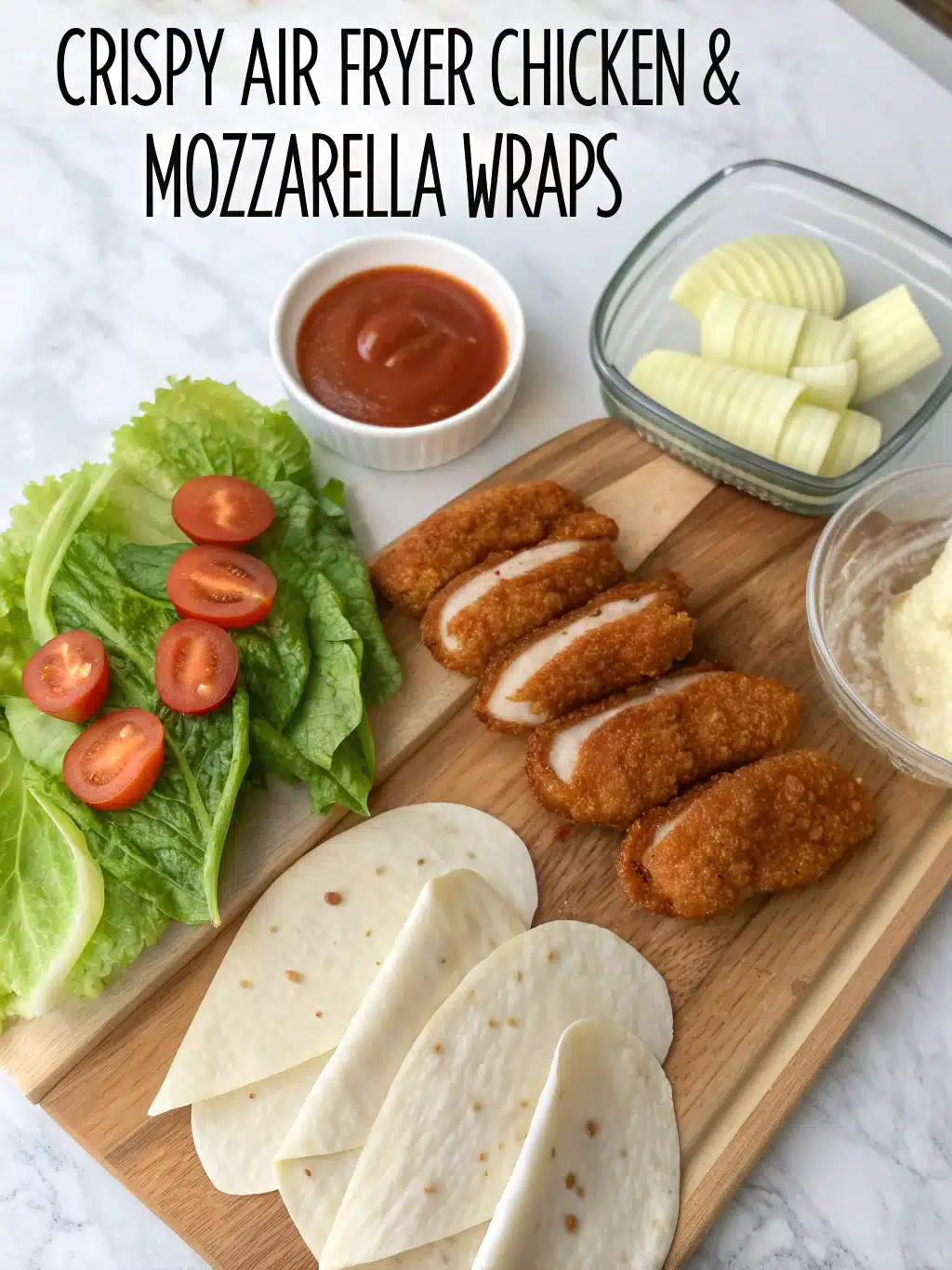 Crispy Air Fryer Chicken & Mozzarella Wraps: Quick & Easy Dinner 2 Crispy Air Fryer Chicken & Mozzarella Wraps: Quick & Easy Dinner