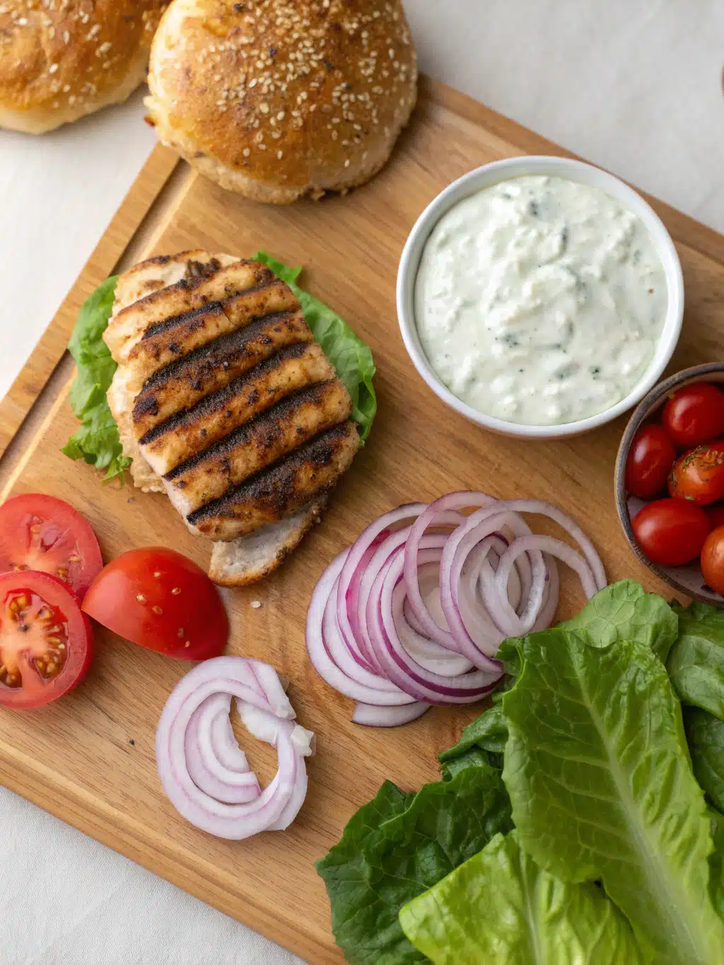 Juicy Greek Chicken Burgers with Tzatziki Bliss 2 Juicy Greek Chicken Burgers with Tzatziki Bliss