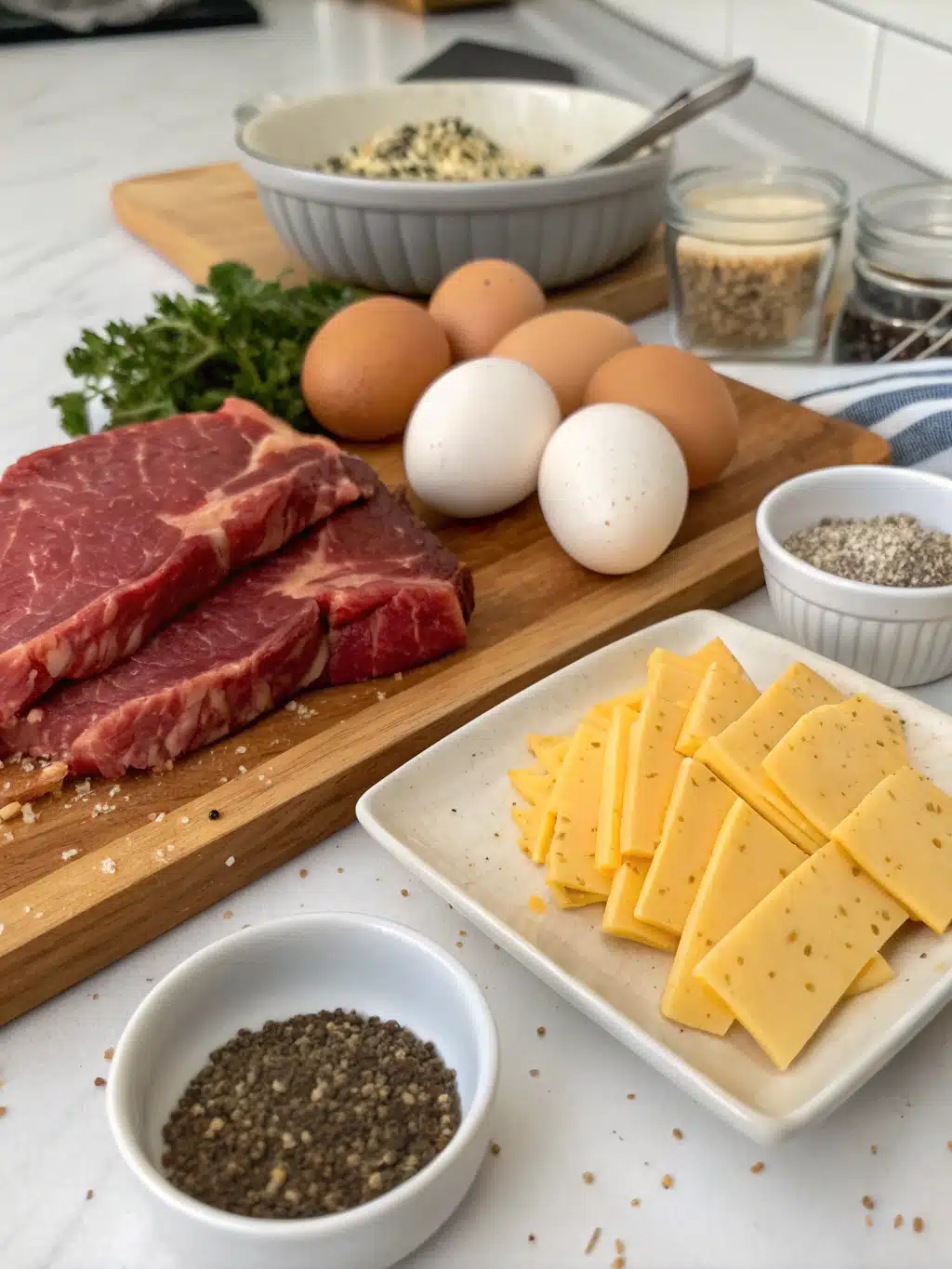 Savory Steak Egg Cheese Sandwich 2 Savory Steak Egg Cheese Sandwich Ingredients