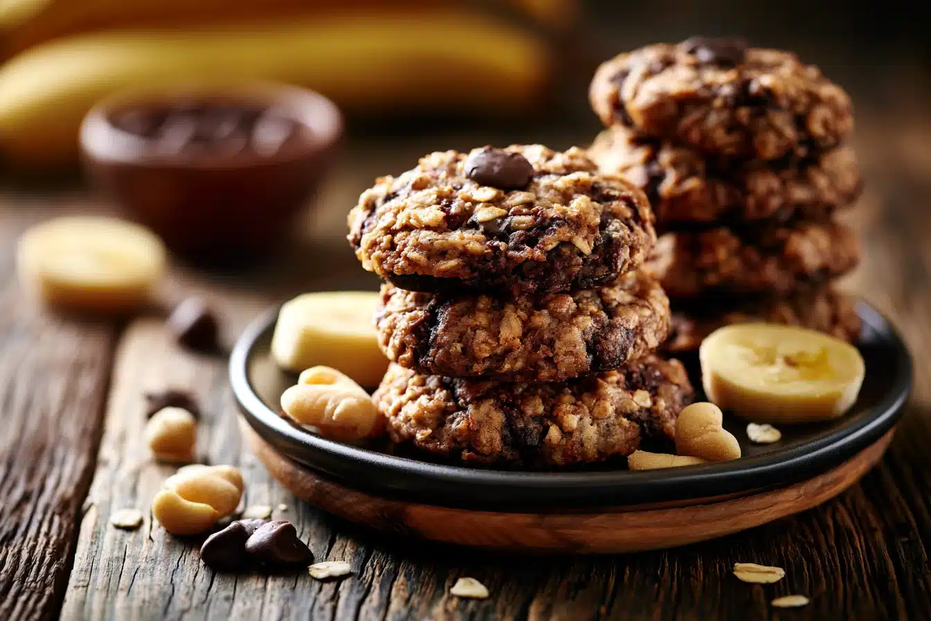 Chocolate Chip Banana Oatmeal Cookies 3 Chocolate Chip Banana Oatmeal Cookies