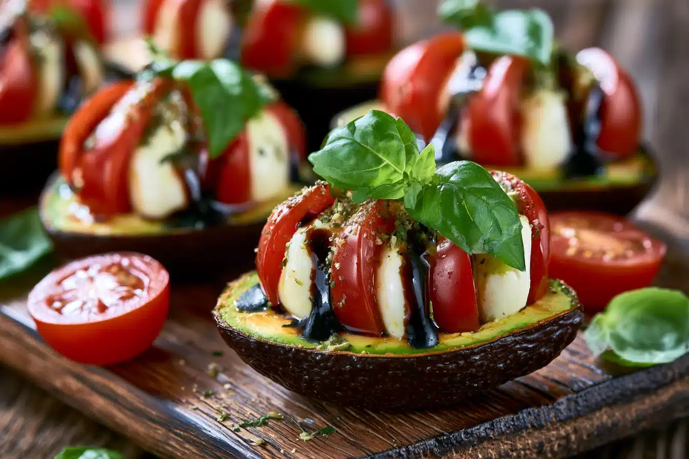 Caprese Stuffed Avocados 3 Caprese Stuffed Avocados