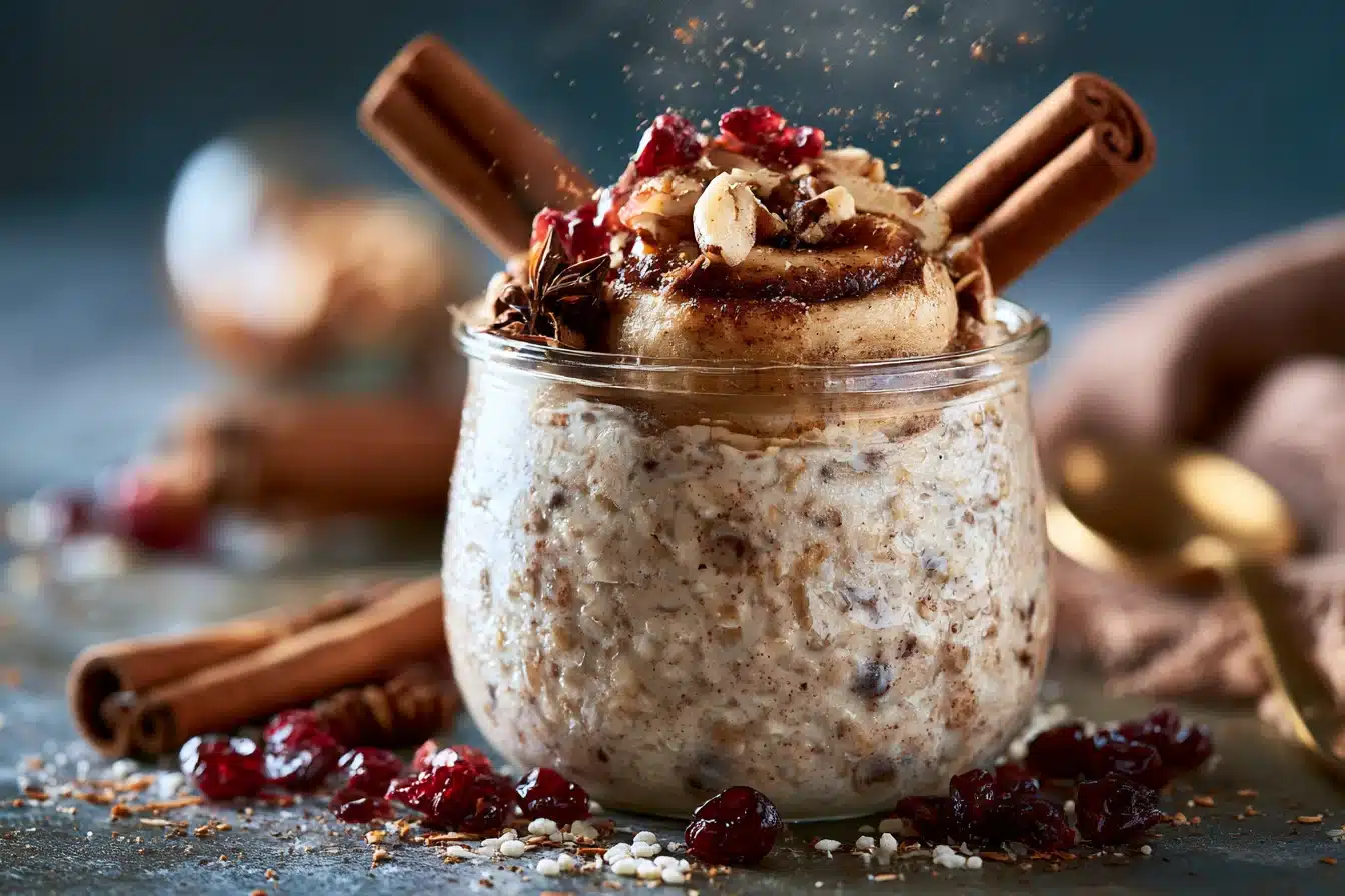 Cinnamon Roll Overnight Oats 3 Cinnamon Roll Overnight Oats layers