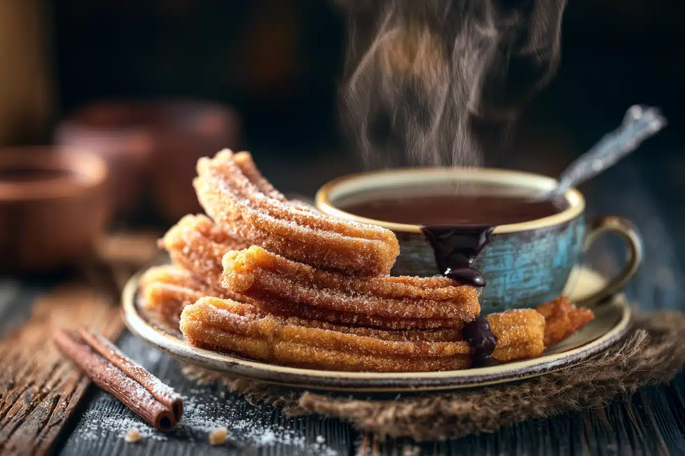 Cinnamon Sugar Churros with Chocolate Sauce 3 Cinnamon Sugar Churros with Chocolate Sauce