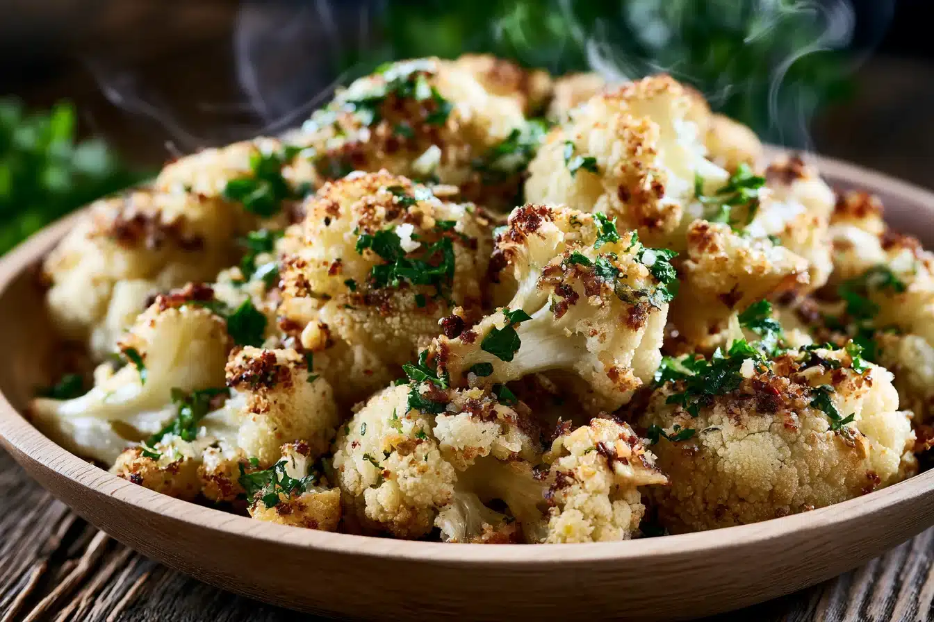 Garlic Parmesan Roasted Cauliflower 2 Garlic Parmesan Roasted Cauliflower