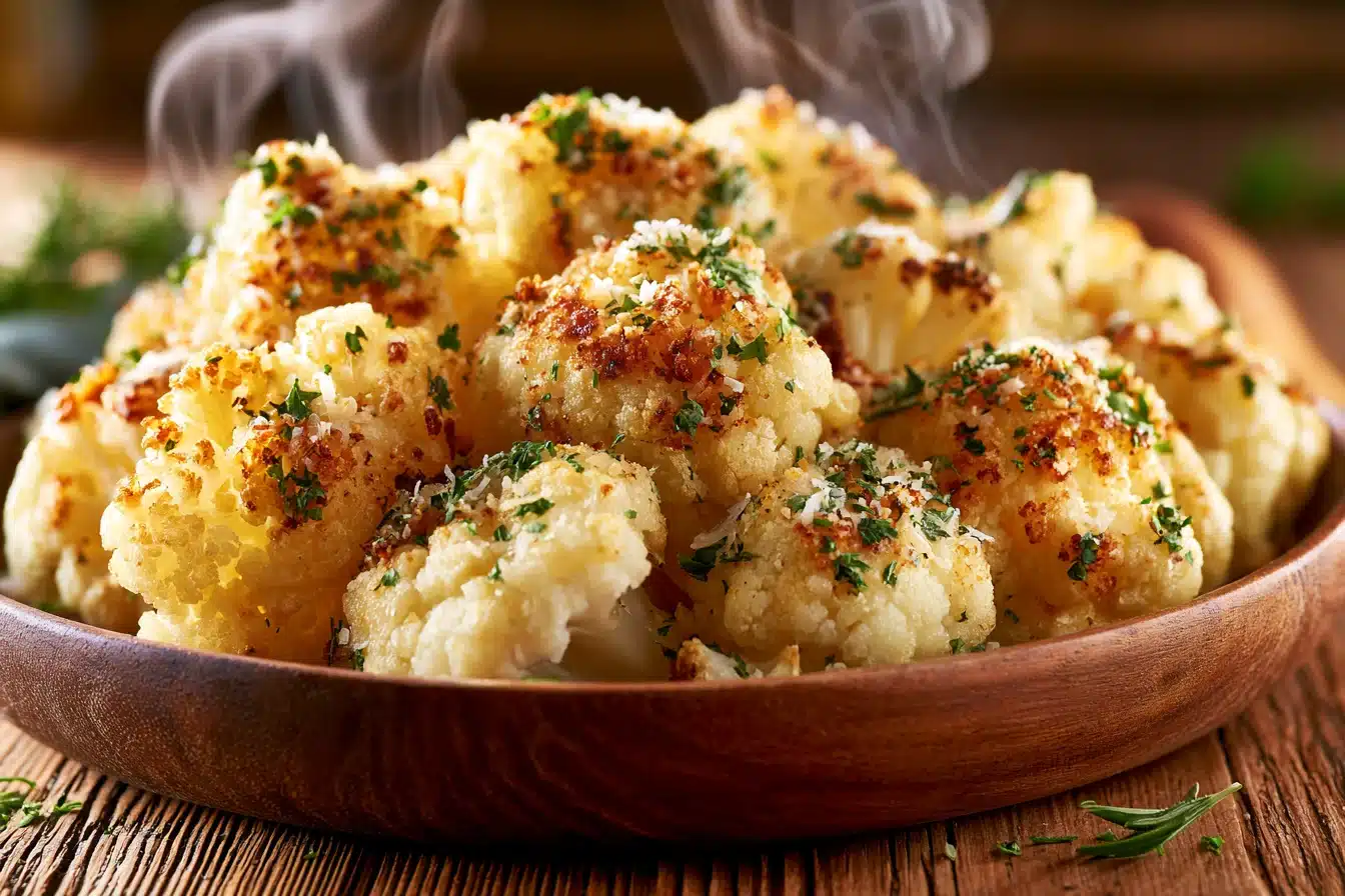 Garlic Parmesan Roasted Cauliflower 3 Garlic Parmesan Roasted Cauliflower