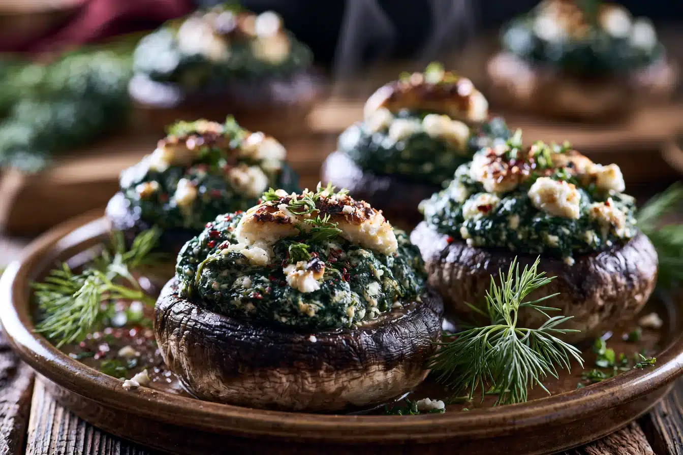 Savory Spinach and Feta Stuffed Mushrooms 3 Savory Spinach and Feta Stuffed Mushrooms