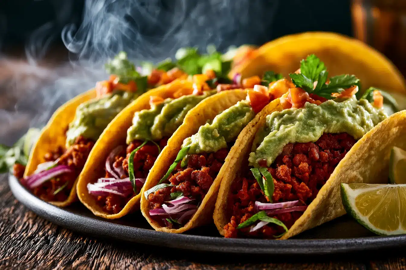 Spicy Vegan Tacos with Avocado Cream 2 Spicy Vegan Tacos with Avocado Cream