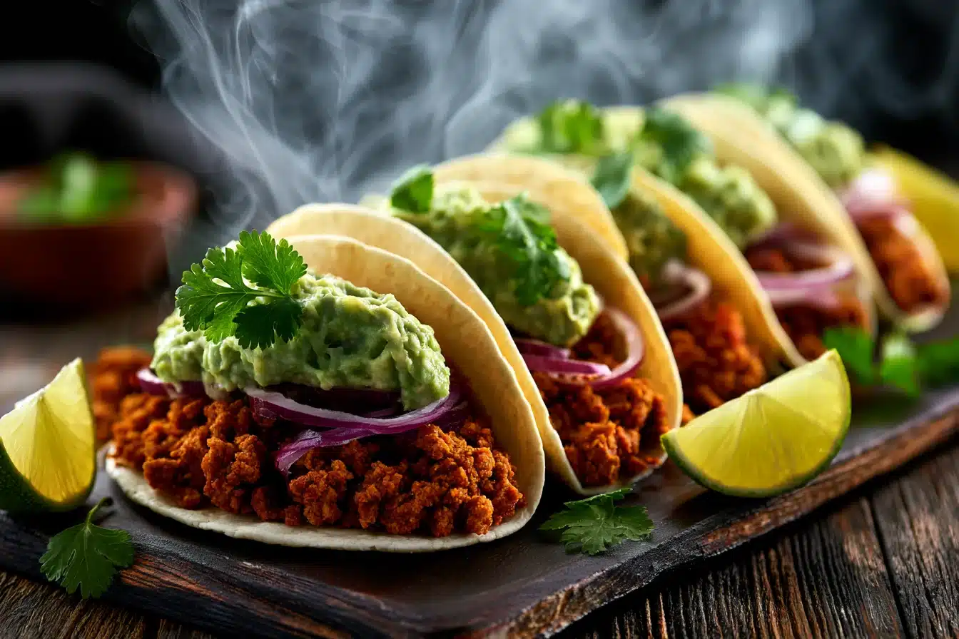 Spicy Vegan Tacos with Avocado Cream 3 Spicy Vegan Tacos with Avocado Cream
