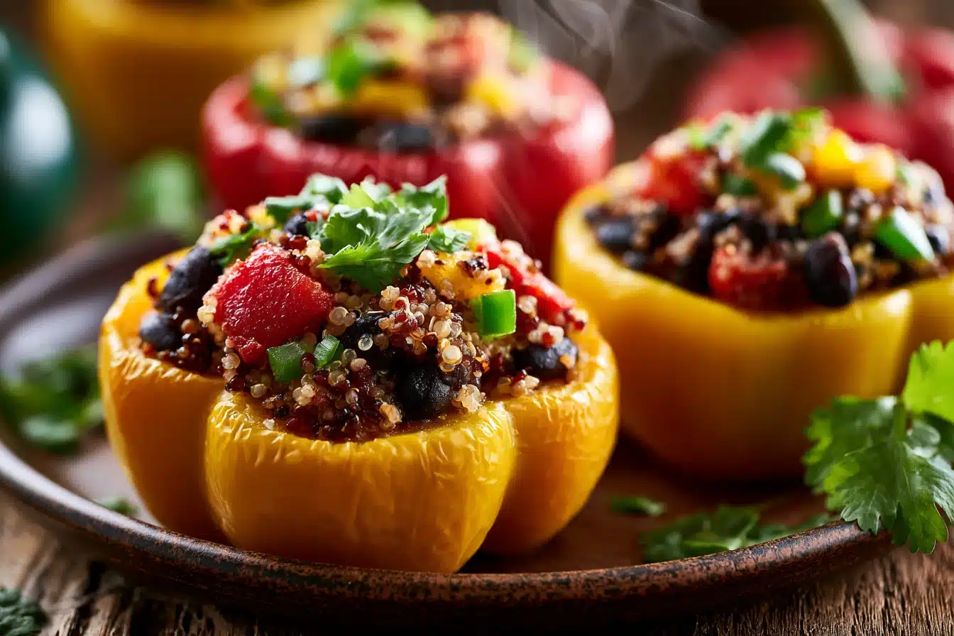 Savory Stuffed Bell Peppers with Quinoa and Black Beans 3 Savory Stuffed Bell Peppers with Quinoa and Black Beans