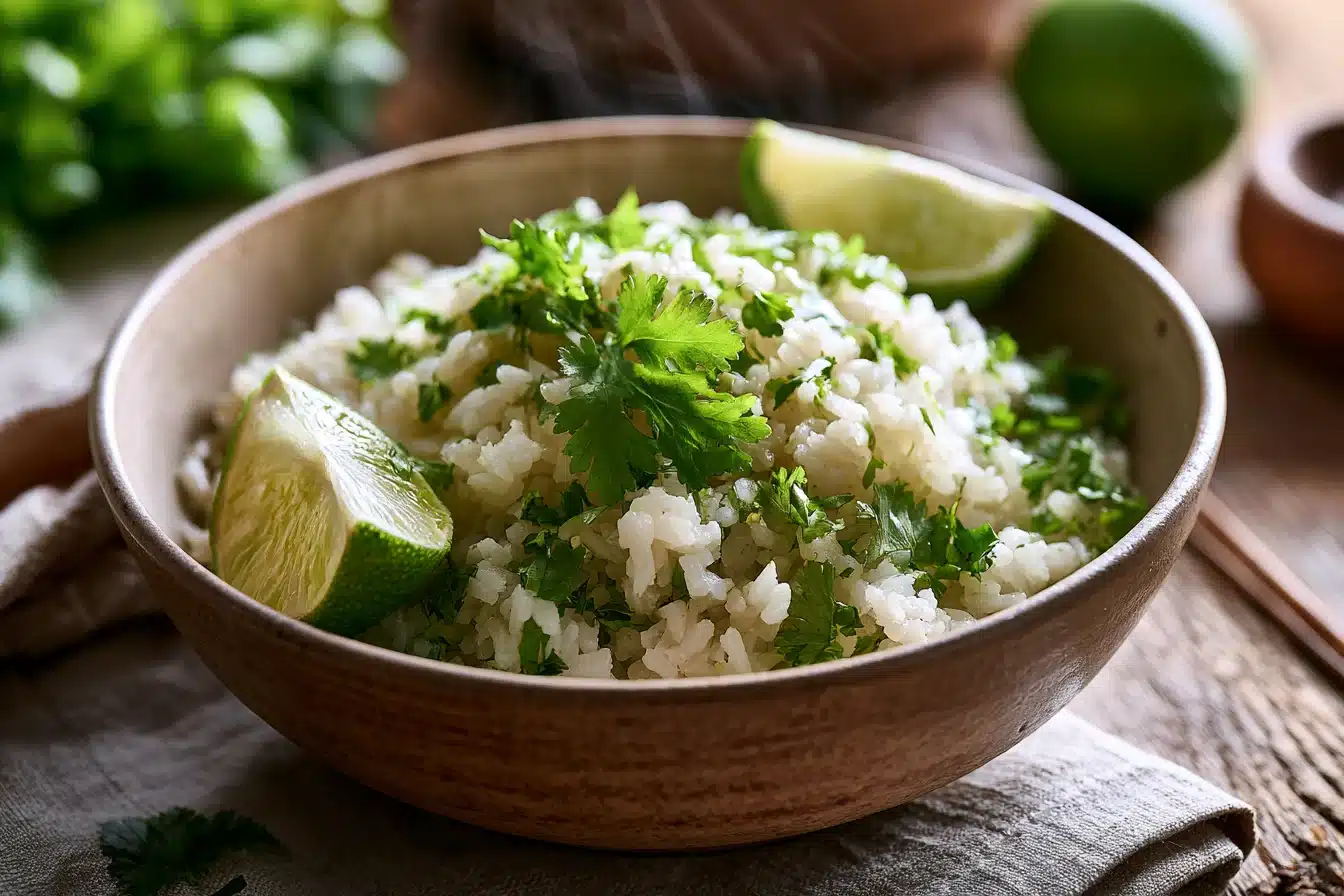 Zesty Cilantro Lime Rice Bowls 2 Zesty Cilantro Lime Rice Bowls with fresh ingredients