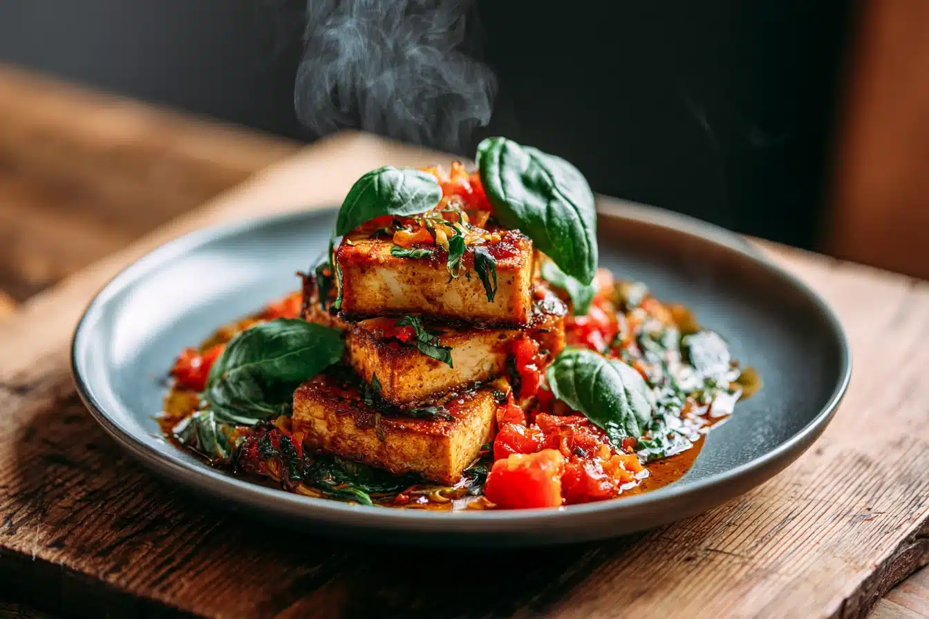 Crispy Baked Tofu with Spicy Sauce 3 Crispy Baked Tofu with Spicy Sauce