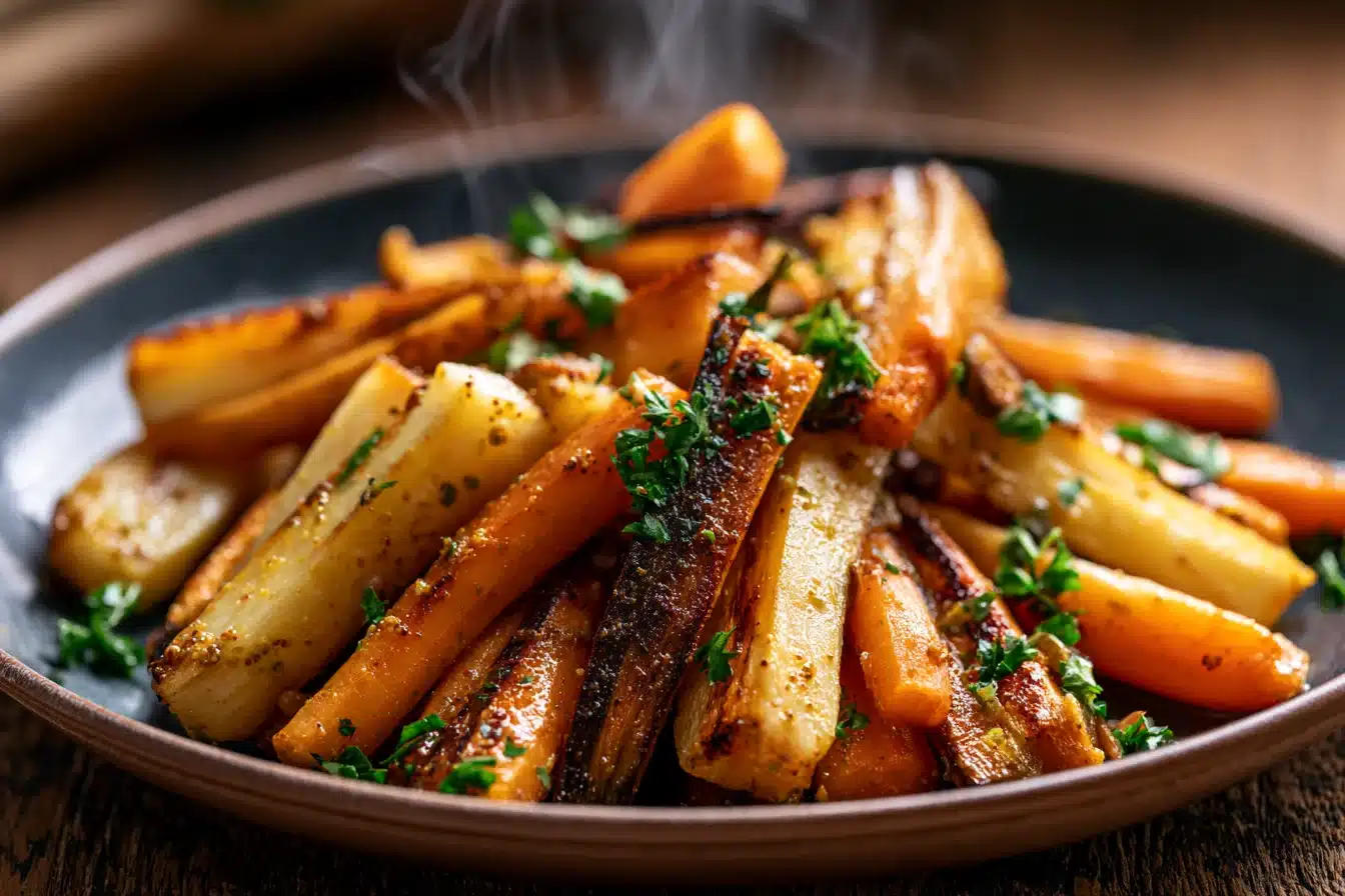 Honey Mustard Roasted Carrots and Parsnips 2 Honey Mustard Roasted Carrots and Parsnips