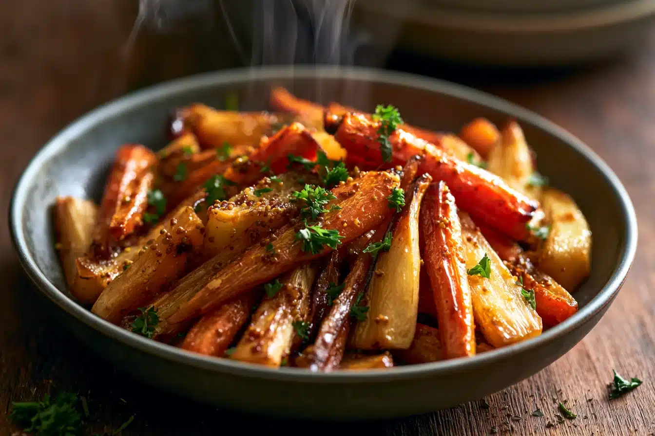 Honey Mustard Roasted Carrots and Parsnips 3 Honey Mustard Roasted Carrots and Parsnips