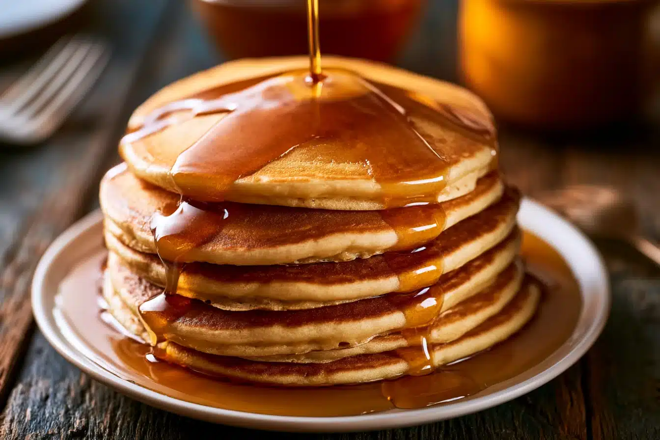 Fluffy Pancakes with Maple Syrup 2 Fluffy Pancakes with Maple Syrup